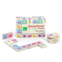 Dominos en bois 2 ans réversibles : fruits et chiffres. Jeu éducatif pour stimuler mémoire et apprentissage.