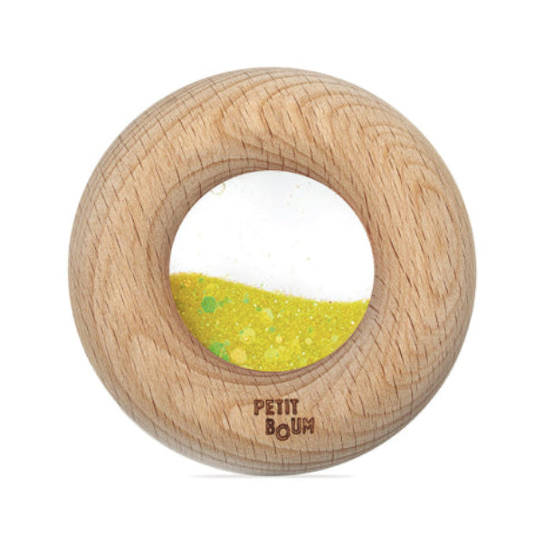 Donut jouet d’éveil sensoriel jaune – jouet en bois bébé PETIT BOOM