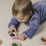 Donut jouet d’éveil sensoriel rouge – jouet en bois bébé PETIT BOOM