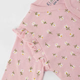 Pyjama dors bien bébé en maille côtelée Fleurie – 3 mois et 6 mois TROIS KILOS SEPT