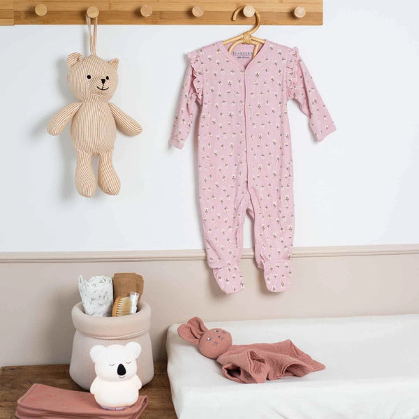 Pyjama dors bien bébé en maille côtelée Fleurie – 3 mois et 6 mois TROIS KILOS SEPT