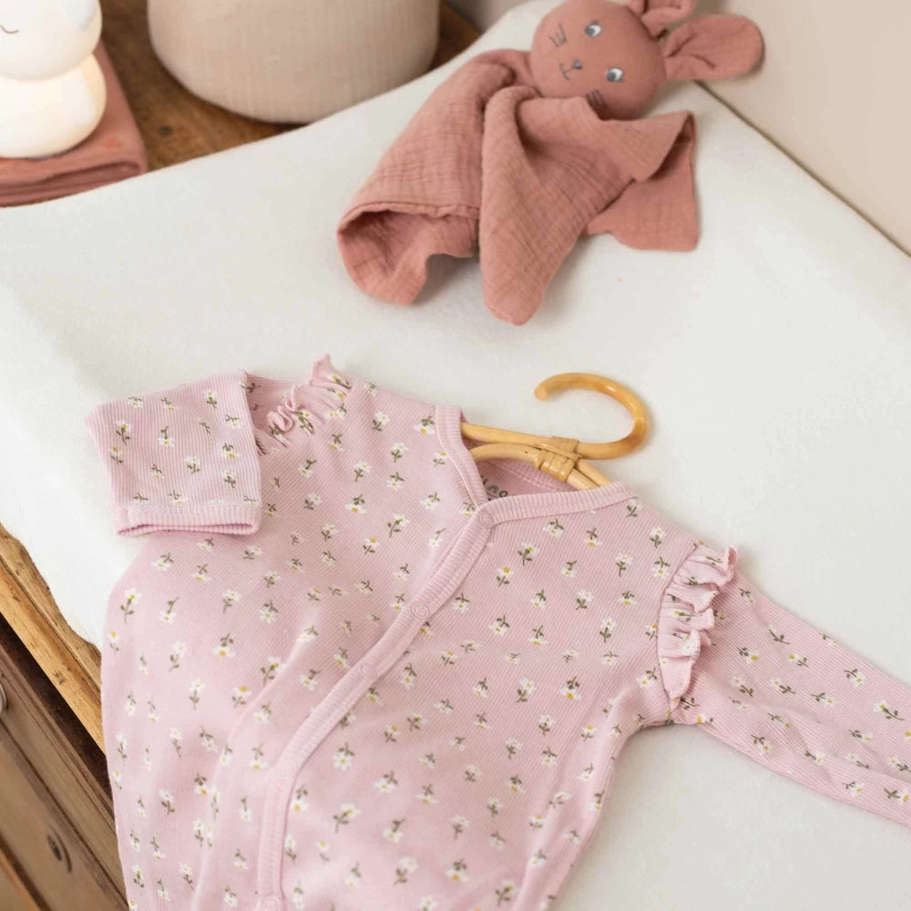 Pyjama dors bien bébé en maille côtelée Fleurie – 3 mois et 6 mois TROIS KILOS SEPT