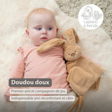 Doudou lapin bébé 27x27 cm – Doudou beige chaud dès la naissance NATTOU