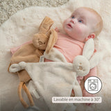 Doudou lapin bébé 27x27 cm – Doudou beige chaud dès la naissance NATTOU