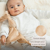 Doudou lapin bébé 27x27 cm – Doudou beige chaud dès la naissance NATTOU