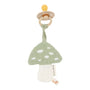 Doudou attache-tétine en gaze de coton - Champignon