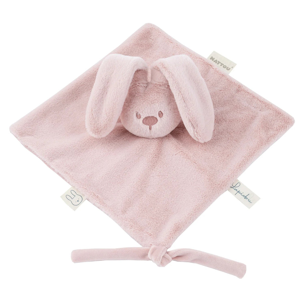 Doudou bébé lapin rose poudré – doudou naissance doux 27 cm NATTOU