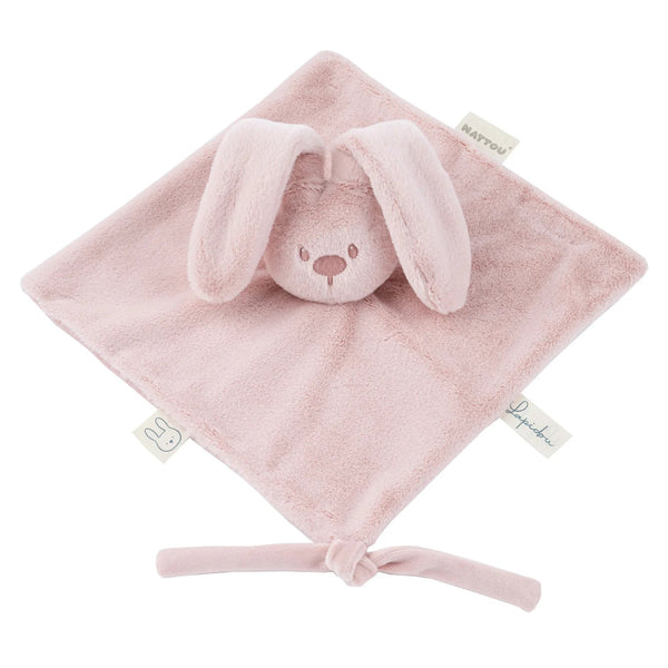 Doudou bébé lapin rose poudré – doudou naissance doux 27 cm NATTOU