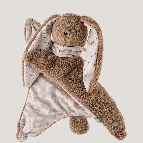Doudou bouillotte lesté Lapin Marron myHummy Un deux croix