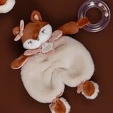 Doudou hochet bébé dès la naissance : jouet d’éveil sensoriel doux avec textures et son. Idée cadeau de naissance.
