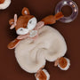 Doudou hochet bébé dès la naissance : jouet d’éveil sensoriel doux avec textures et son. Idée cadeau de naissance.