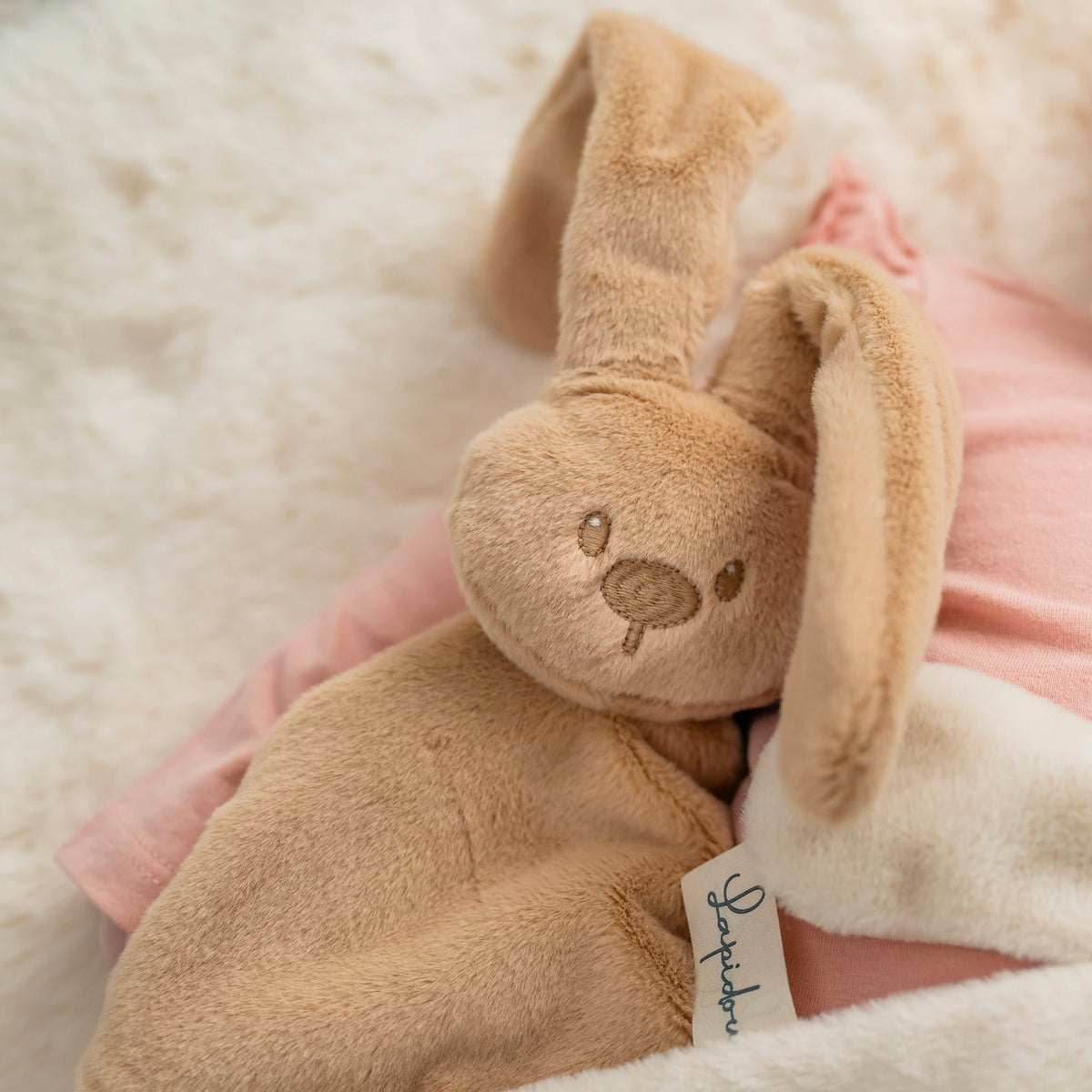 Maxi doudou lapin bébé 65x40 cm – Doudou beige chaud dès la naissance NATTOU