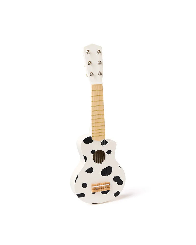 Guitare enfant en bois noir et blanc – jouet musical dès 3 ans