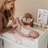 Housse matelas à langer bébé coton 50x70 Léopard rose MEYCO BABY