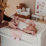 Housse matelas à langer bébé coton 50x70 Léopard rose MEYCO BABY