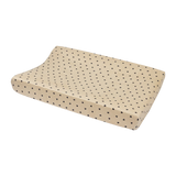 Housse matelas à langer bébé coton 50x70 sable coeurs noirs JOLLEIN