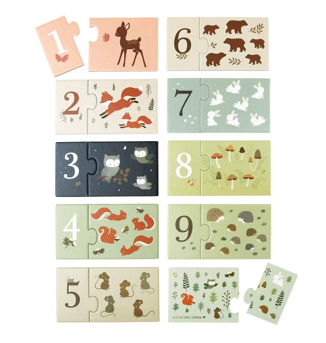 J’apprends à compter – Amis de la forêt – 10 puzzles 🦊🌲 MY LITTLE COMPANY