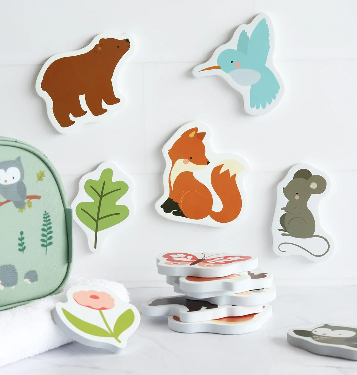 Jouets de bain en mousse – Amis de la forêt – 14 pièces mushie