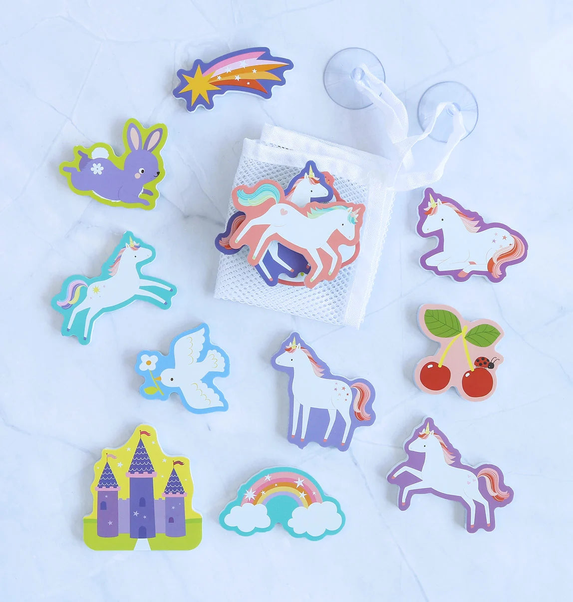 Jouets de bain en mousse – Rêves de Licorne – 14 pièces mushie
