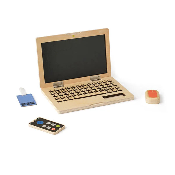 Kit travail au bureau ordinateur en bois – jeu d’imitation dès 3 ans