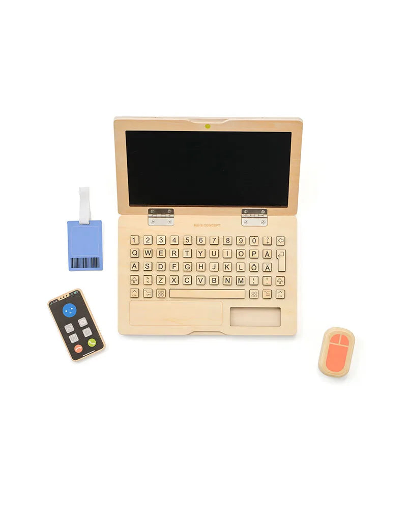 Kit travail au bureau ordinateur en bois – jeu d’imitation dès 3 ans