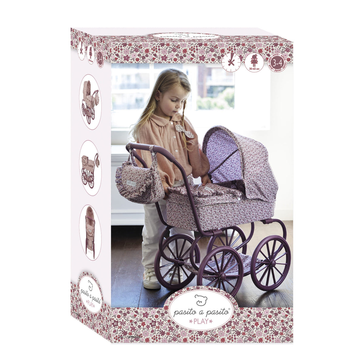 Poussette landeau poupée vintage grandes roues – Cherry Fleurs PASITO A PASITO