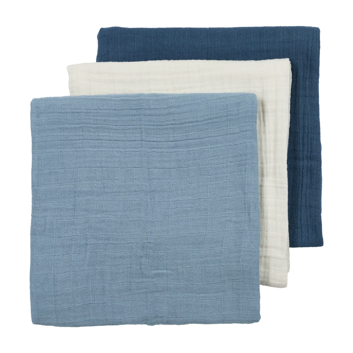 Lange bébé mousseline bleu indigo naturel – lot de 3 MEYCO BABY