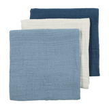 Lange bébé mousseline bleu indigo naturel – lot de 3 MEYCO BABY