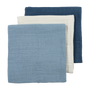 Lange bébé mousseline bleu indigo naturel – lot de 3 MEYCO BABY