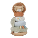Lion à empiler Safari Friends avec anneaux en peluche et base en bois. Un jouet d’éveil idéal dès 12 mois. LITTLE DUTCH