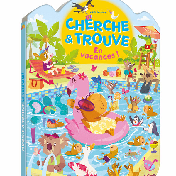 Le Cherche &amp; Trouve – En vacances ! entraîne les enfants dans les aventures estivales d'une joyeuse famille de capybaras. Avec plus de 40 éléments à retrouver sur chaque illustration, ce livre offre une activité amusante qui développe l'observation et la concentration.Grand livre Cherche &amp; Trouve avec des capybaras en vacances pour développer l'observation, la concentration et la mémoire visuelle dès 4 ans.