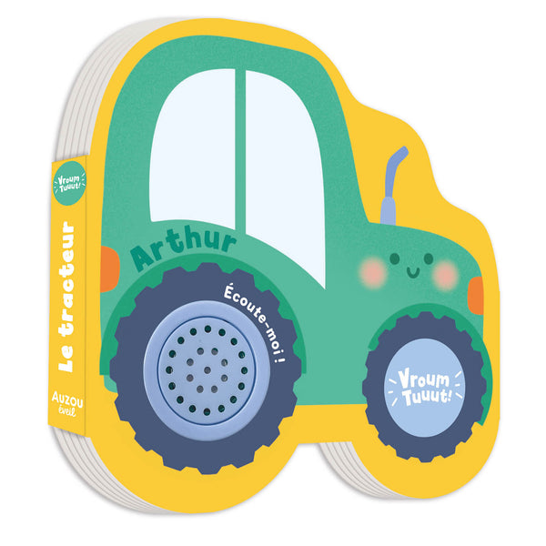 Arthur le Tracteur est un livre sonore en forme de tracteur qui invite les tout-petits à suivre les aventures d'un sympathique héros tout en découvrant le véritable bruit du tracteur. Une lecture interactive idéale pour éveiller les sens et partager un moment de complicité.Livre sonore bébé en forme de tracteur avec véritable bruit de tracteur pour éveiller la curiosité, l'écoute et la motricité des tout-petits.