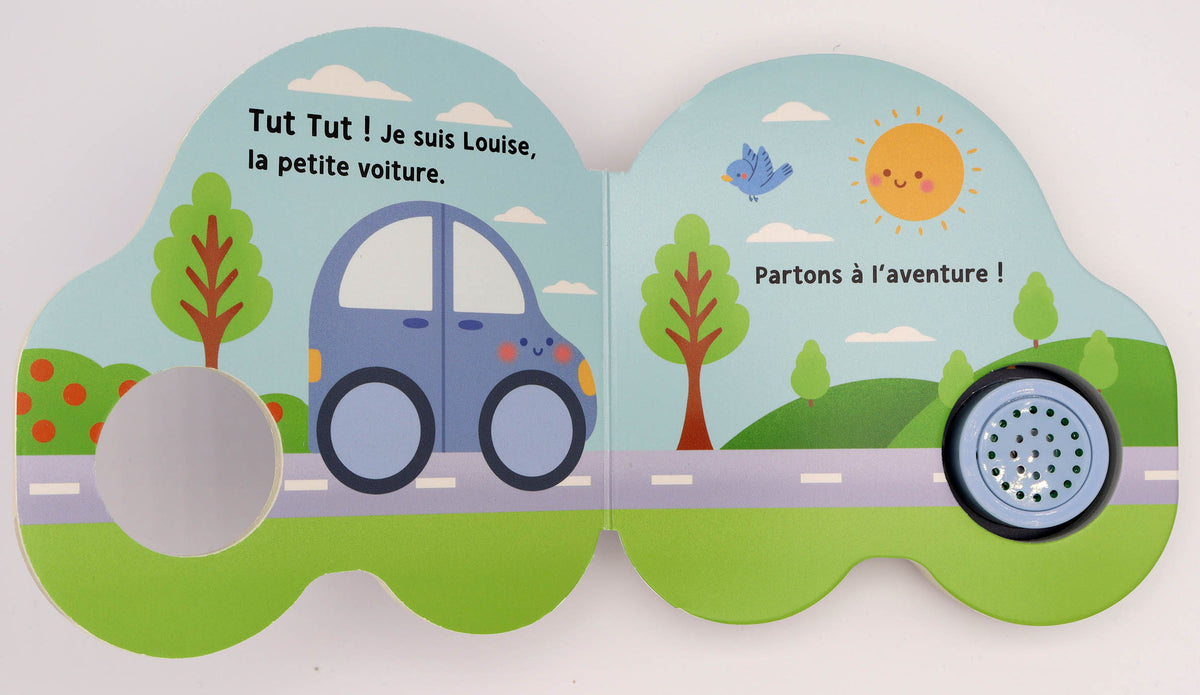 Louise la Voiture est un livre sonore en forme de voiture qui invite les tout-petits à suivre les aventures d'une petite héroïne attachante tout en découvrant le véritable bruit d'une voiture. Une lecture interactive idéale pour éveiller les sens et partager un moment de complicité.Livre sonore bébé en forme de voiture avec véritable bruit de voiture pour éveiller la curiosité, l'écoute et la motricité des tout-petits.