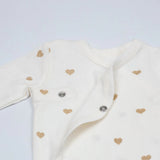 Lot de 2 bodies bébé Cœurs – Marron glacé & écru TROIS KILOS SEPT