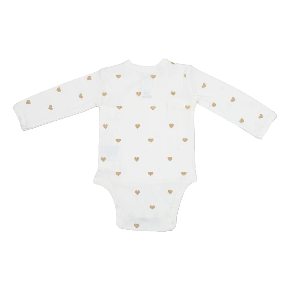 Lot de 2 bodies bébé Cœurs – Marron glacé & écru TROIS KILOS SEPT