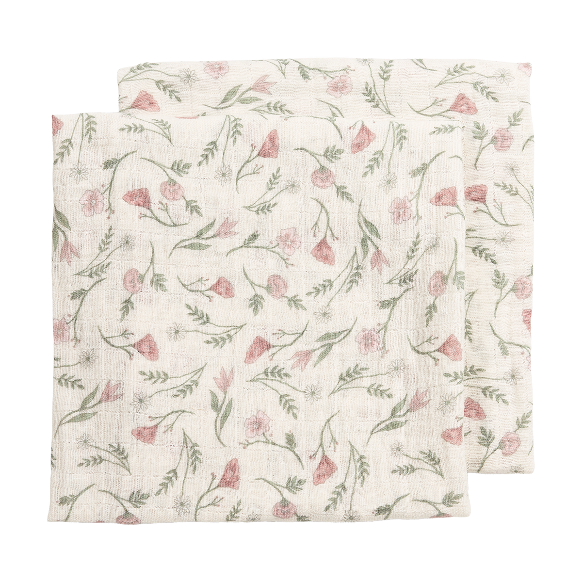 Lot de 2 langes fleuris en mousseline 120 x 120 cm - Meyco Baby MEYCO BABY