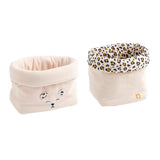 Lot de 2 panières de rangement en velours côtelé Léopard - Sauthon JOLLEIN