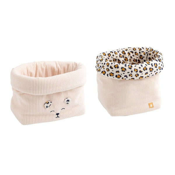 Lot de 2 panières de rangement en velours côtelé Léopard - Sauthon JOLLEIN