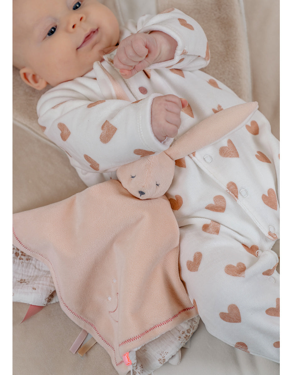 Lot de 2 pyjamas bébé en velours – Petits Cœurs & Rose NOUKIES
