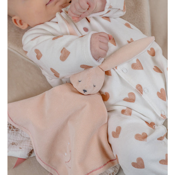 Lot de 2 pyjamas bébé en velours – Petits Cœurs & Rose NOUKIES