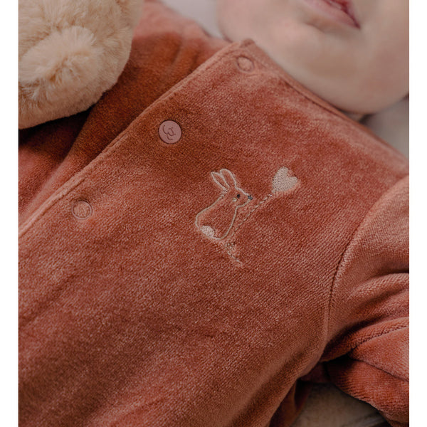 Lot de 2 pyjamas bébé en velours – Petits Cœurs & Rose NOUKIES
