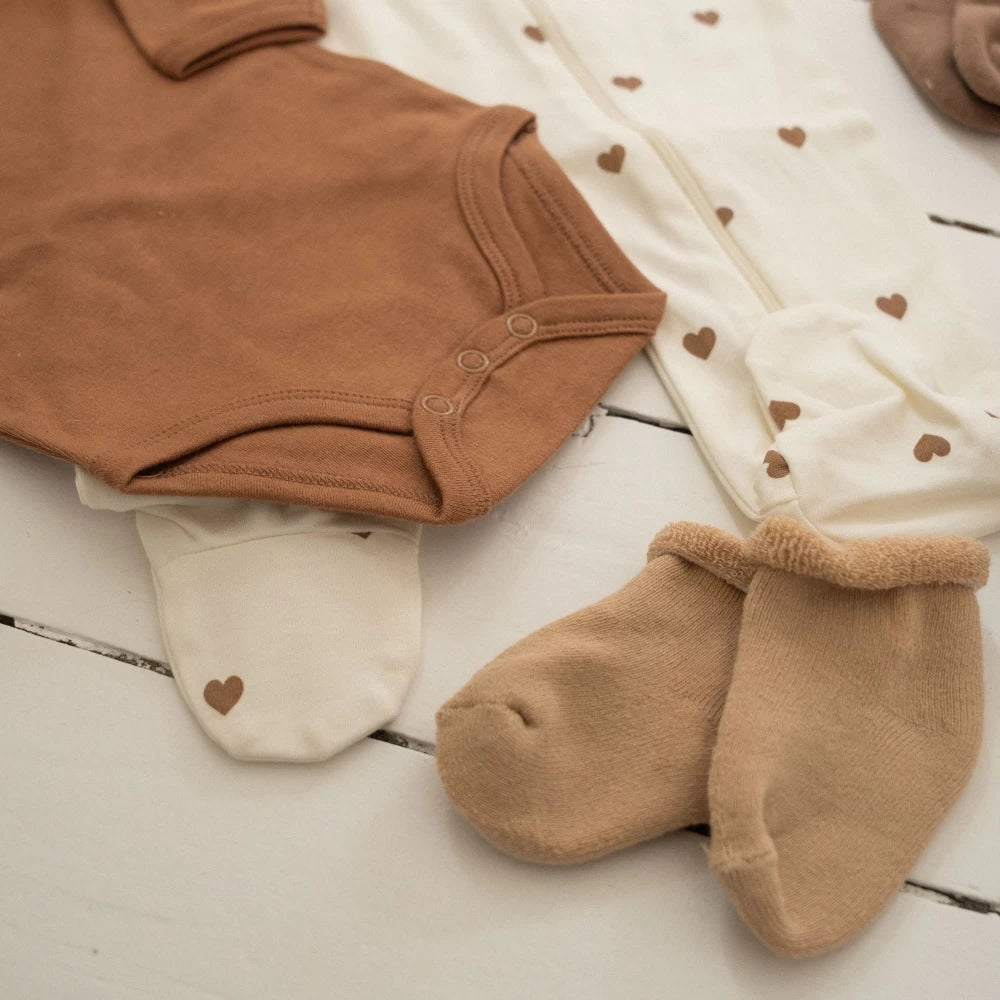 Lot de 3 paires de chaussettes bébé – 0/6 mois marron beige latté TROIS KILOS SEPT