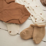 Lot de 3 paires de chaussettes bébé – 0/6 mois marron beige latté TROIS KILOS SEPT