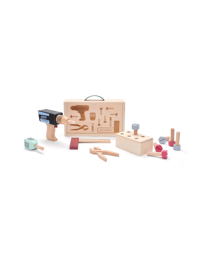 Mallette à outils enfant en bois FSC – kit bricolage dès 3 ans