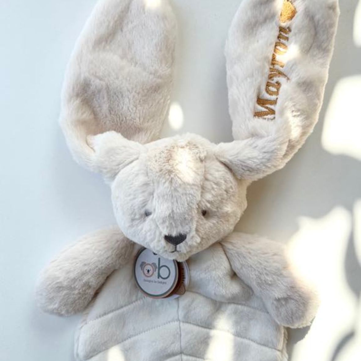 Doudou plat lapin 30 cm  – Crème OB DESIGN