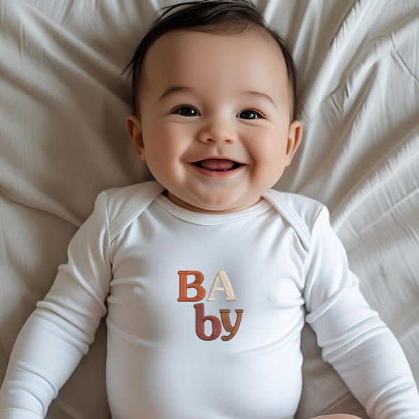 Bodie bébé brodé AUTOMNE MARINE HEART BRODERIE