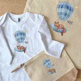 Tote bag écureuil sur montgolfière en coton biologique GMLB