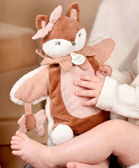 Marionnette renard rose Mina – doudou marionnette 25 cm DOUDOU ET COMPAGNIE