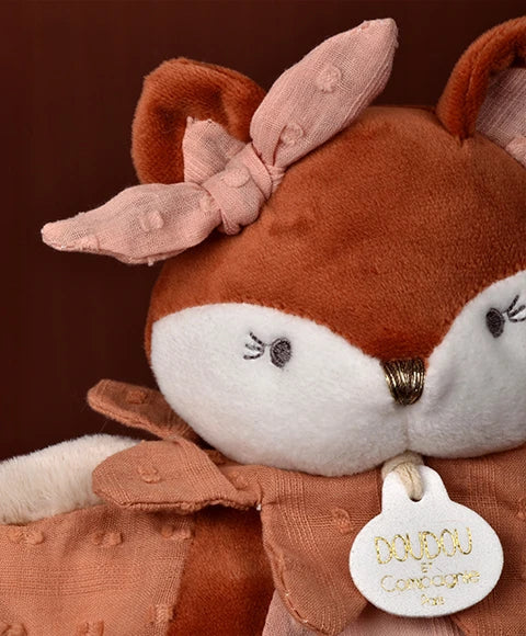 Marionnette renard rose Mina – doudou marionnette 25 cm DOUDOU ET COMPAGNIE