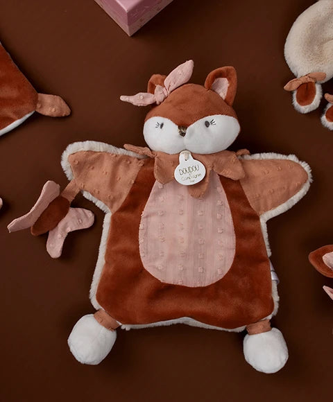 Marionnette renard rose Mina – doudou marionnette 25 cm DOUDOU ET COMPAGNIE